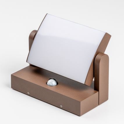 Redo 90588 - LED kültéri fali lámpa érzékelővel FLIP LED/20W/230V 3000K CRI 90 IP54 barna