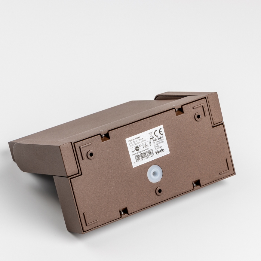 Redo 90588 - LED kültéri fali lámpa érzékelővel FLIP LED/20W/230V 3000K CRI 90 IP54 barna