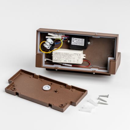 Redo 90588 - LED kültéri fali lámpa érzékelővel FLIP LED/20W/230V 3000K CRI 90 IP54 barna