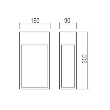 Redo 90603 - LED kültéri fali lámpatest STAND LED/20W/230V 3000K CRI 90 IP65 antracit