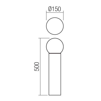 Redo 90642 - Kültéri lámpa BULK 1xE27/28W/230V 50 cm IP44 antracit
