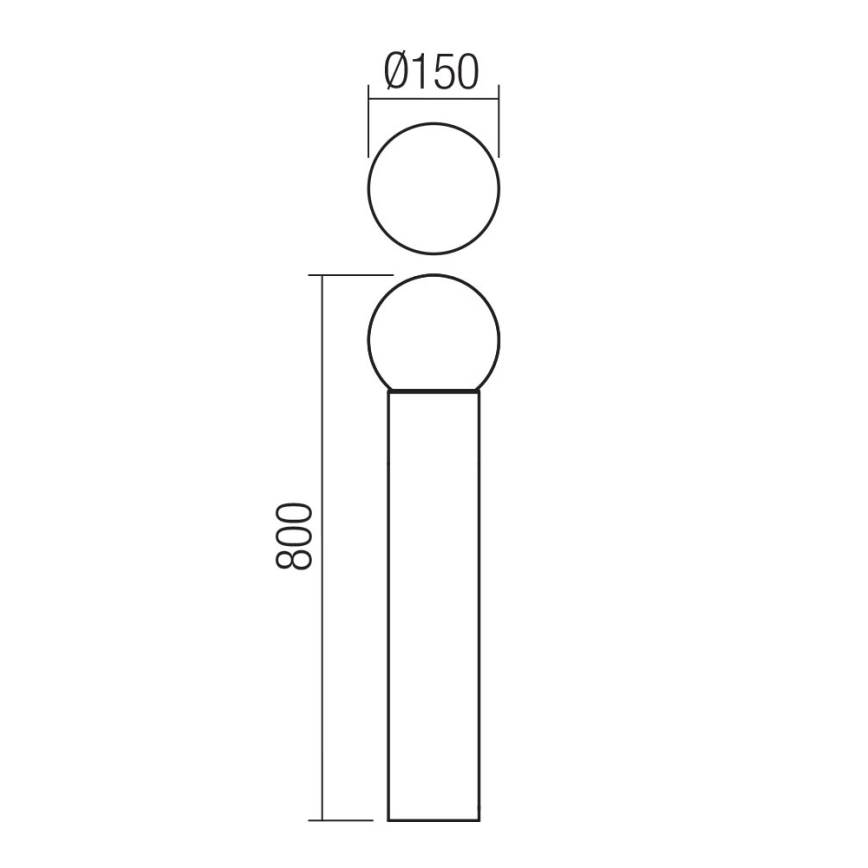 Redo 90643 - Kültéri lámpa BULK 1x E27/28W/230V, 80 cm, IP44, antracit