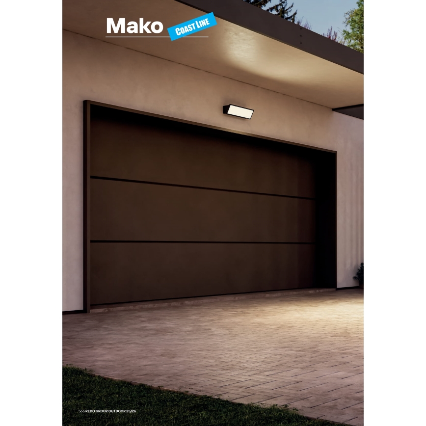 Redo 90678 - LED kültéri fali lámpatest MAKO LED/65W/230V 3000K IP65 antracit