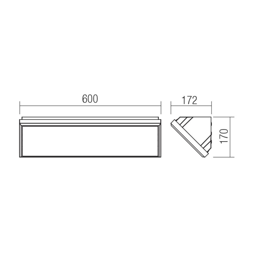 Redo 90678 - LED kültéri fali lámpatest MAKO LED/65W/230V 3000K IP65 antracit