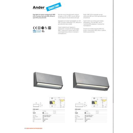 Redo 90680 - Kültéri irányfény ANDER LED/4W/230V 3000K IP65 antracitszürke