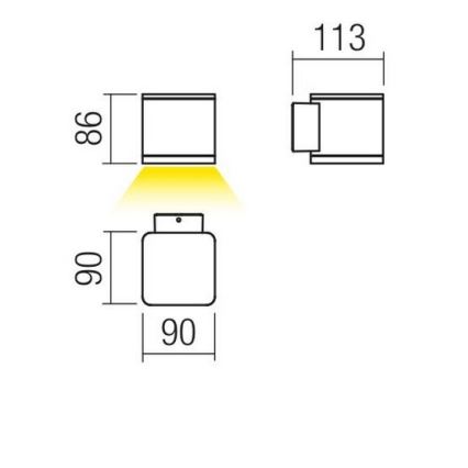 Redo 9069 - LED kültéri fali lámpa BETA LED/6W/230V 3000K IP54 antracit