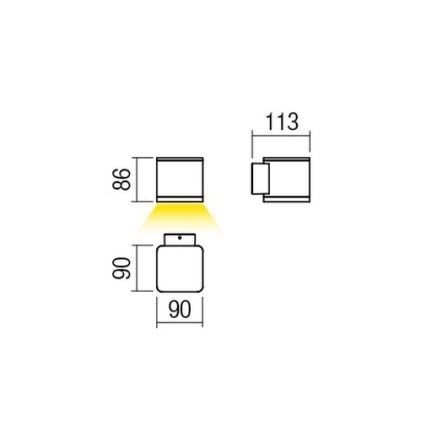 Redo 9080 - LED kültéri fali lámpa BETA LED/6W/230V 3000K IP54 barna