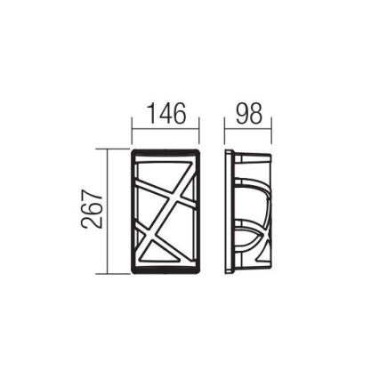 Redo 9097 - Kültéri fali lámpatest VORTEX 1xE27/42W/230V IP44 barna