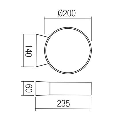 Redo 91062 - LED kültéri fali lámpatest ONIRO LED/8W/230V 3000K CRI 90 IP65 antracit