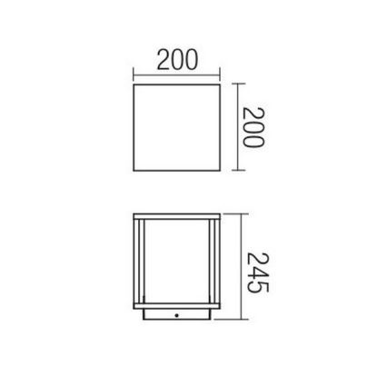 Redo 9109 - VITRA kültéri lámpa 1xE27/15W/230V IP54 fekete