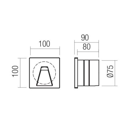 Redo 91195 - BAST LED kültéri tájékozódó lámpa LED/2,5W/230V 3000K CRI 90 IP65 szürke