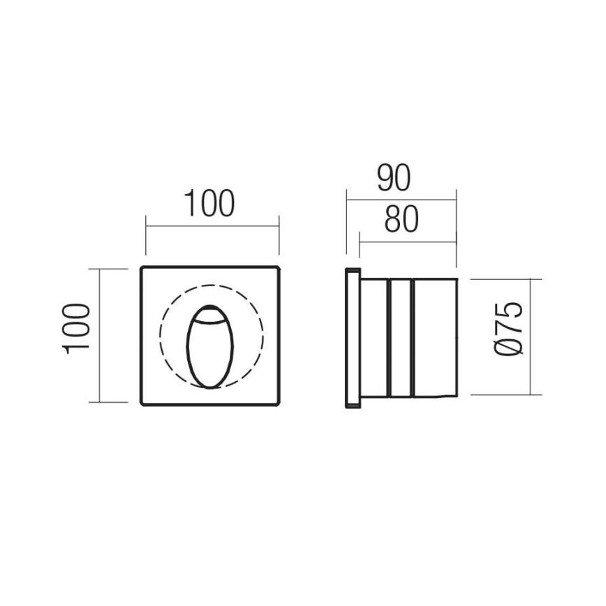 Redo 91199 - LED kültéri tájékozódó világítótest BAST LED/2,5W/230V 3000K CRI 90 IP65 szürke
