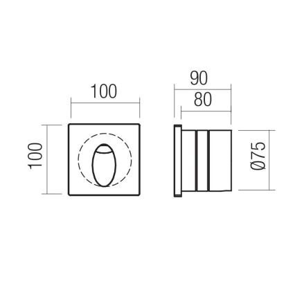 Redo 91200 - LED kültéri irányfény BAST LED/2,5W/230V 3000K CRI 90 IP65 antracit