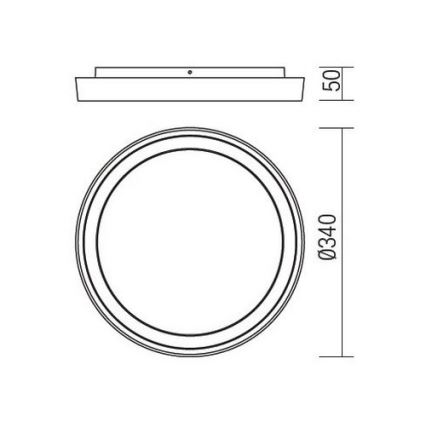 Redo 9184 - LED kültéri mennyezeti lámpatest BEZEL LED/30W/230V átm. 34 cm IP54 antracit