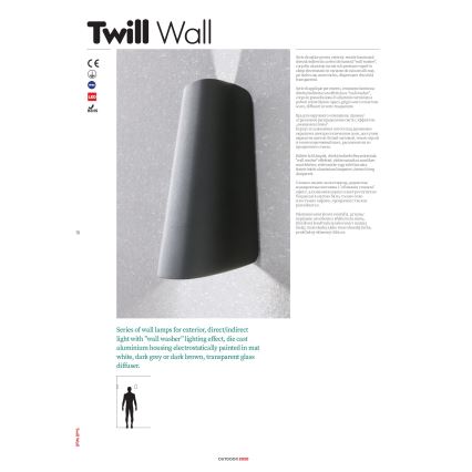 Redo 9536 - LED kültéri fali lámpatest TWILL LED/11W/230V IP65