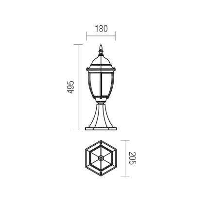 Redo 9606 - Kültéri lámpa SEVILLA 1xE27/42W/230V IP44 arany/patinás