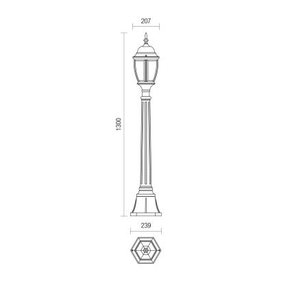 Redo 9608 - Kültéri lámpa SEVILLA 1xE27/42W/230V IP44 arany/patinás