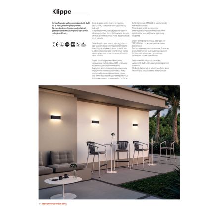 Redo 9622 - LED kültéri fali lámpa KLIPPE LED/13W/230V 3000K IP54 fehér