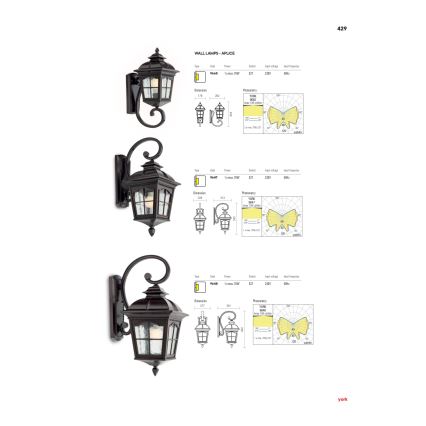 Redo 9648 - Kültéri fali lámpa YORK 1xE27/70W/230V IP44 barna