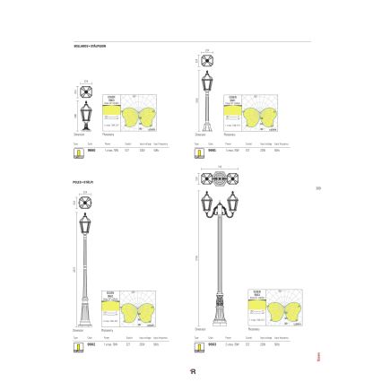 Redo 9662 - Kültéri lámpa ESSEN 1xE27/70W/230V 221,5 cm IP44 barna/patina