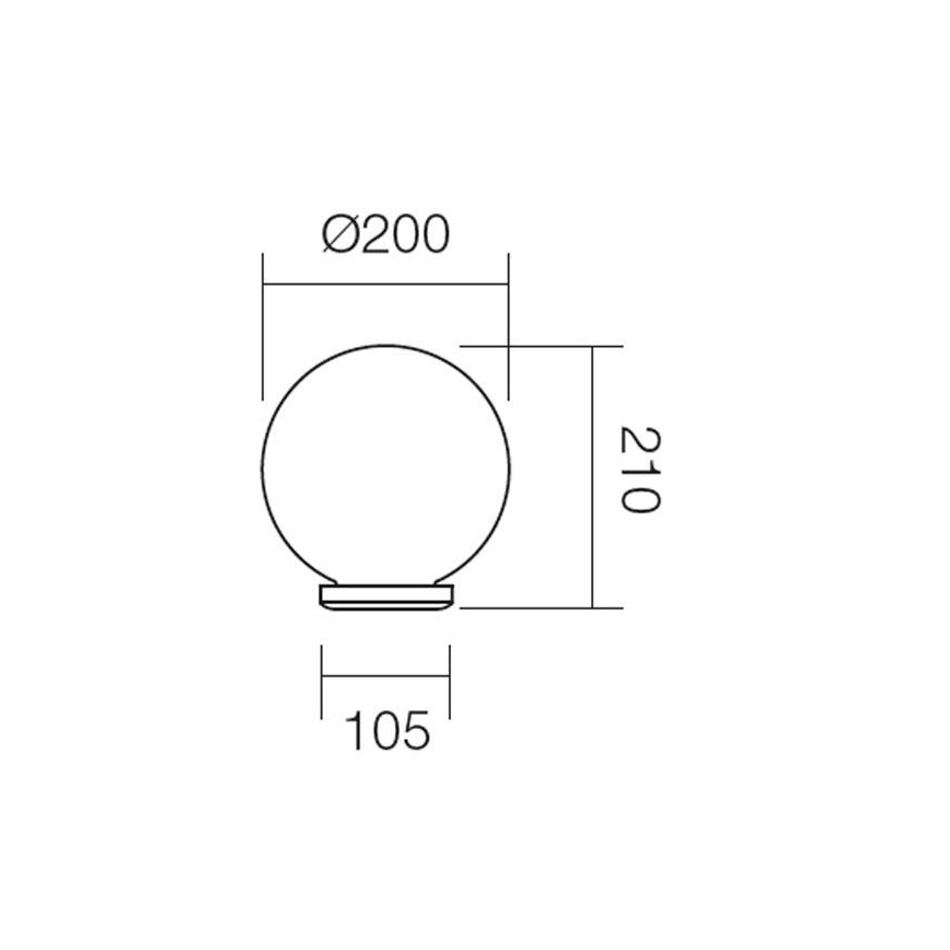 Redo 9760 - Pótellenző kültéri lámpához SFERA 20 cm átmérő, IP44 barna