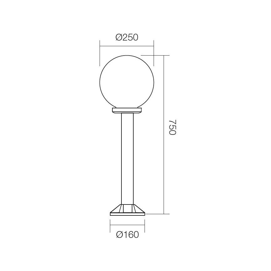 Redo 9780 - Kültéri lámpa SFERA 1xE27/42W/230V IP44 25x75 cm fehér