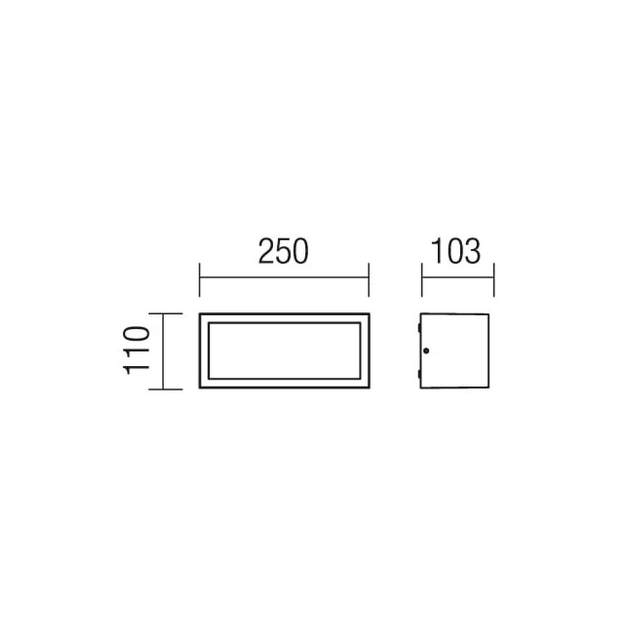 Redo 9899 - Kültéri fali lámpa  BRICK 1xE27/23W/230V IP54 barna