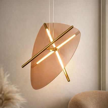 RELAX kábeles LED csillár LED/15W/230V arany/füstös barna
