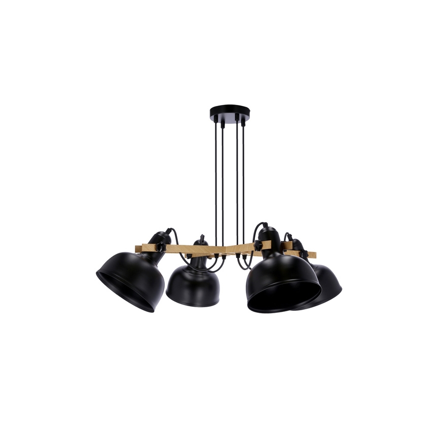 Lámpa zsinóron RENO 4xE27/40W/230V fekete/barna