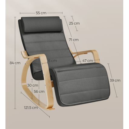 RESTLY sötétszürke hintafotel