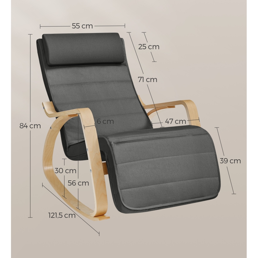 RESTLY sötétszürke hintafotel