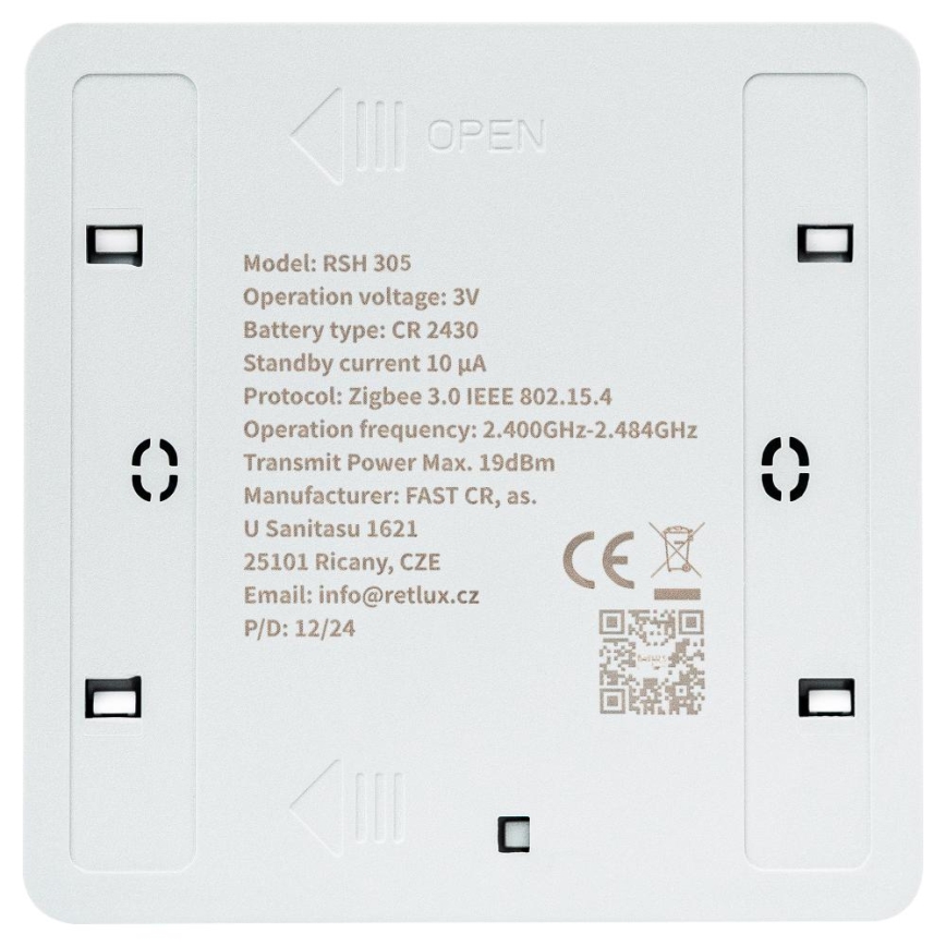 4 gombos okoskapcsoló 1xCR2430 fehér