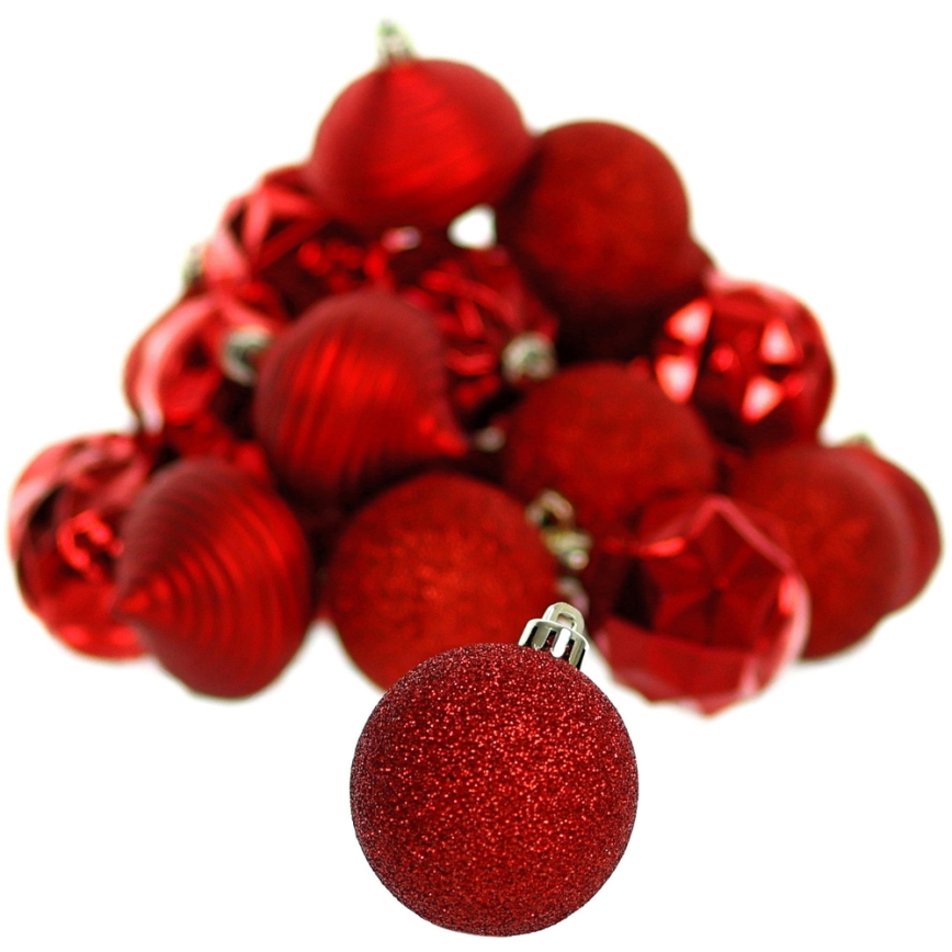 Karácsonyi díszkészlet 30 db piros