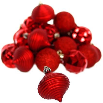 Karácsonyi díszkészlet 30 db piros