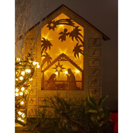 LED Adventi naptár LED/2xAA fa