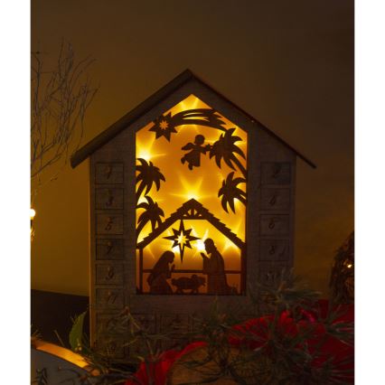 LED Adventi naptár LED/2xAA fa