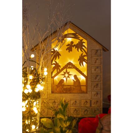 LED Adventi naptár LED/2xAA fa