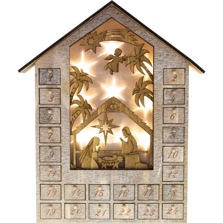 LED Adventi naptár LED/2xAA fa