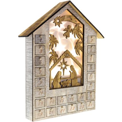 LED Adventi naptár LED/2xAA fa