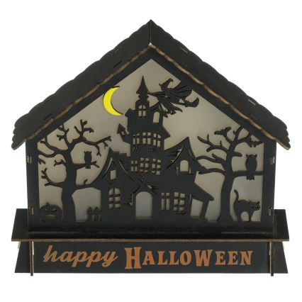 LED Dekoráció HALLOWEEN LED/2xAA/többszínű kísértetjárta ház