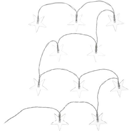 LED dekorációs fényfüzér 10xLED/2xAA 1,8m hideg fehér