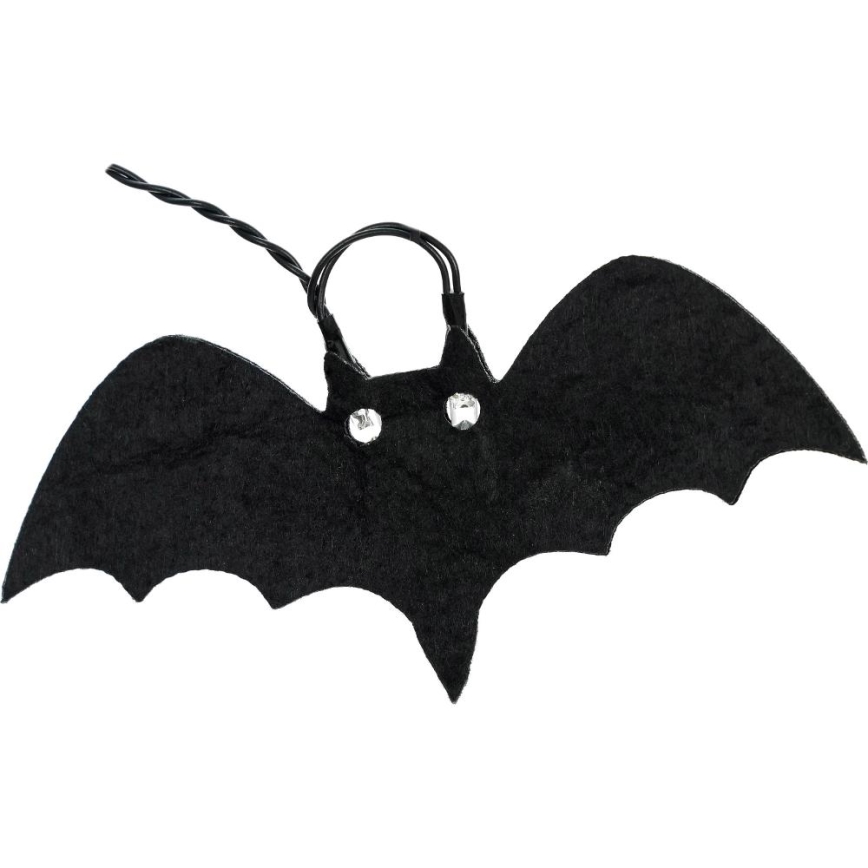 LED Dekorációs lánc HALLOWEEN 10xLED/2xAA/meleg fehér 1,3m denevéres