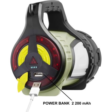 LED fényerőszabályozható kültéri újratölthető lámpa powerbank funkcióval LED/21W/4400 mAh IP44
