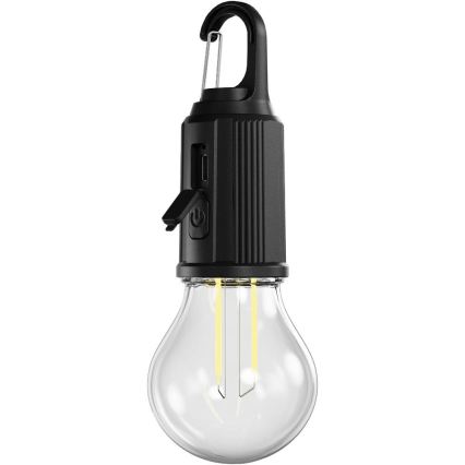 Retlux - LED, fényerőszabályozható USB-s újratölthető lámpa LED/0,3W/USB 400 mAh IP44 fekete