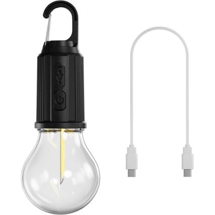 Retlux - LED, fényerőszabályozható USB-s újratölthető lámpa LED/0,3W/USB 400 mAh IP44 fekete