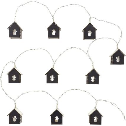 LED fényfüzér 10xLED/2xAA 2,3m meleg fehér