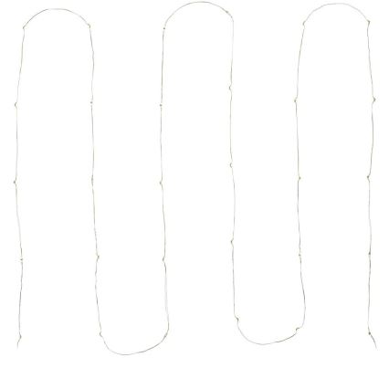 LED fényfüzér 30xLED/3xAA 3,3m hideg fehér