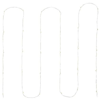 LED fényfüzér 30xLED/3xAA 3,3m meleg fehér