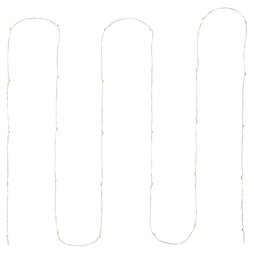 LED fényfüzér 30xLED/3xAA 3,3m meleg fehér