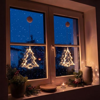 LED karácsonyi dekoráció LED/3xAAA/meleg fehér karácsonyfa